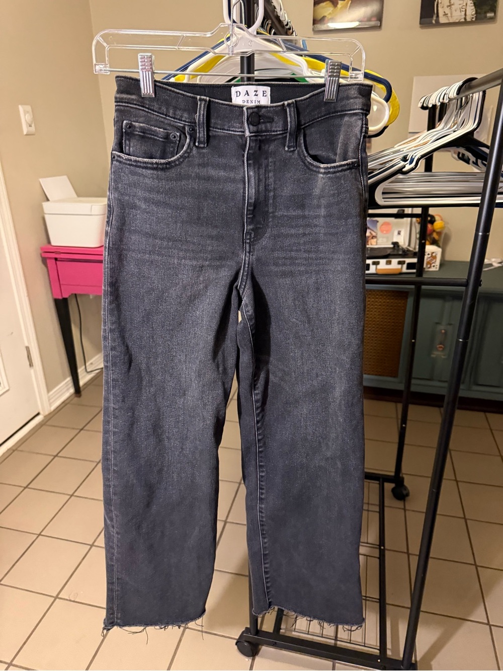 DAZE Design Black High-Rise Wide-Leg Jeans
